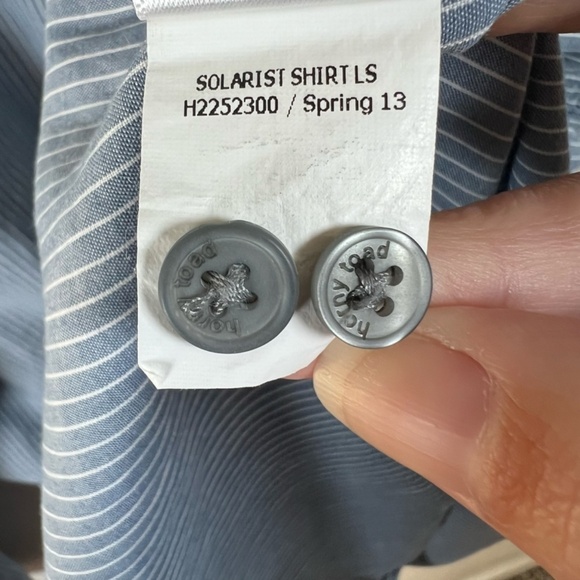 Horny Toad Mens Striped Button Down Shirt Blue White Long Sleeve Lightweight XXL - Picture 11 of 11